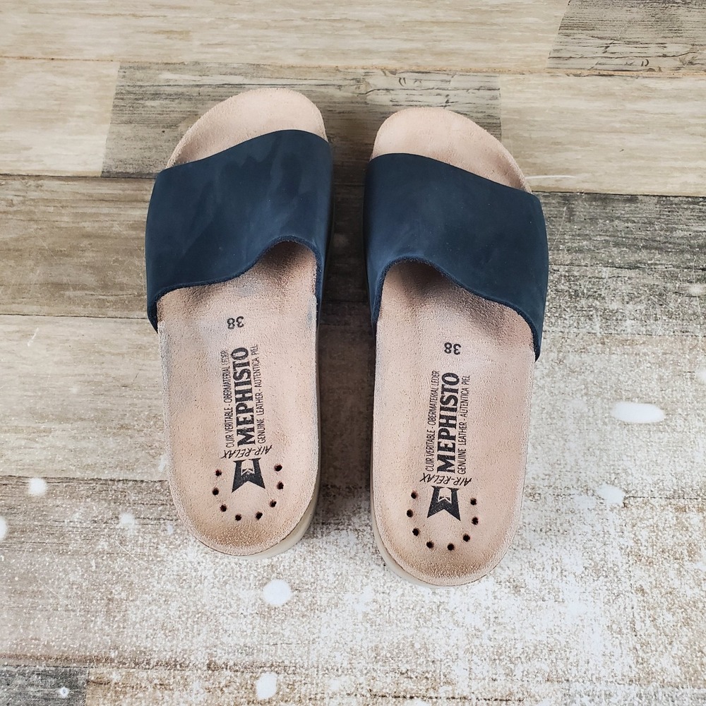Mephisto Navy Blue Slide Sandals - Picture 4 of 10